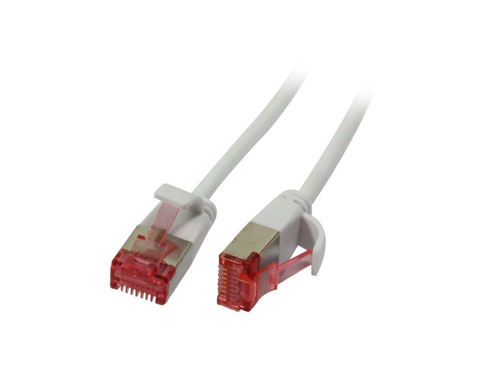 Patchkabel RJ45, CAT6 250Mhz,  1.0m weiss, U/FTP, slimline rund d=3,8mm, Synergy 21
