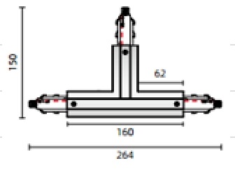 Powergear 8-WIRE T VERBINDER TIEF, LINKS-2, Weiß