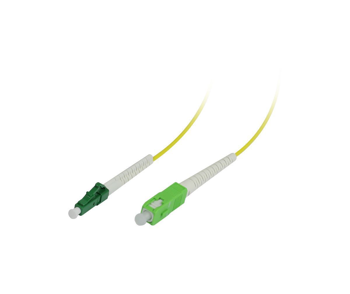 LWL-1-Faser-Patchk. 20mtr.LC(APC)-SC(APC), 9/125u, OS2, G657.A2, AD=2mm, flexible Knickschutztülle,