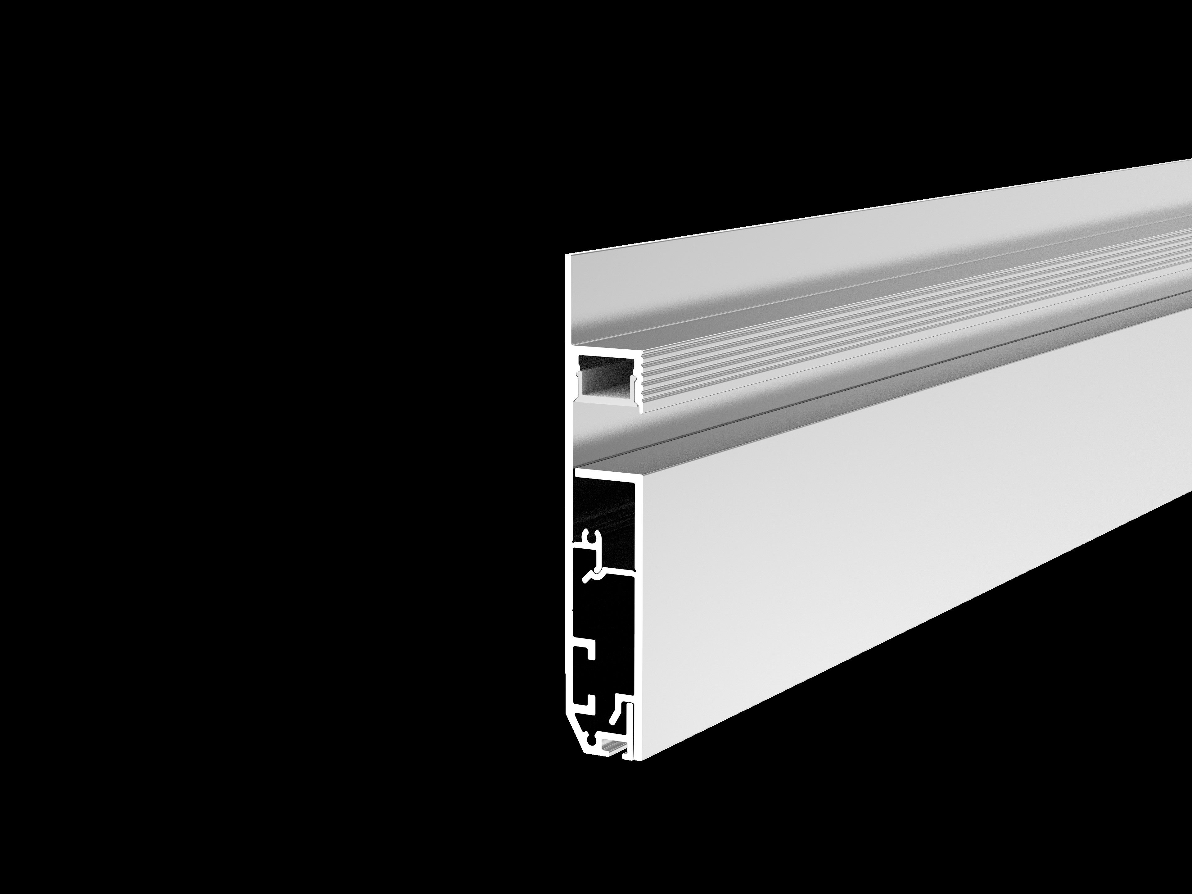 Synergy 21 LED U-Profil 200cm, ALU1580TR-10, schwarz, Fußboden/Sockelleiste