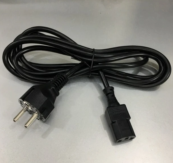 Netzkabel 230V Schutzkontakt CEE7(Stecker)->Kaltgeräte IEC-C13(Buchse), 2,2m, Black, Juniper