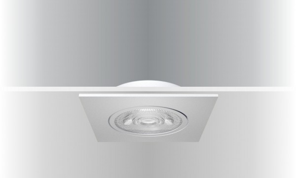 Synergy 21 LED Deckeneinbauspot Helios schwarz, quadratisch+schwenkbar, warmweiß