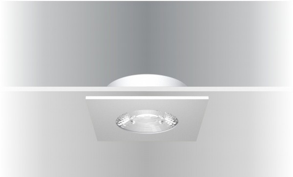 Synergy 21 LED Deckeneinbauspot Helios silber, quadratisch, neutralweiß