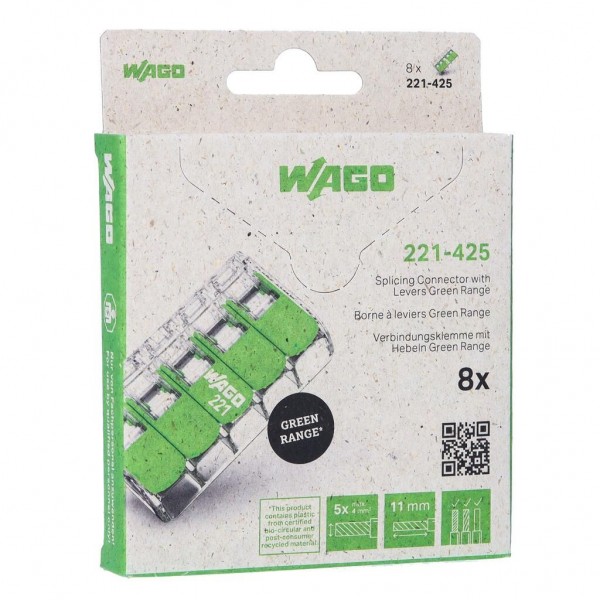 Wago Serie 221 - 5*4mm (8 Stück Retail) Green Range