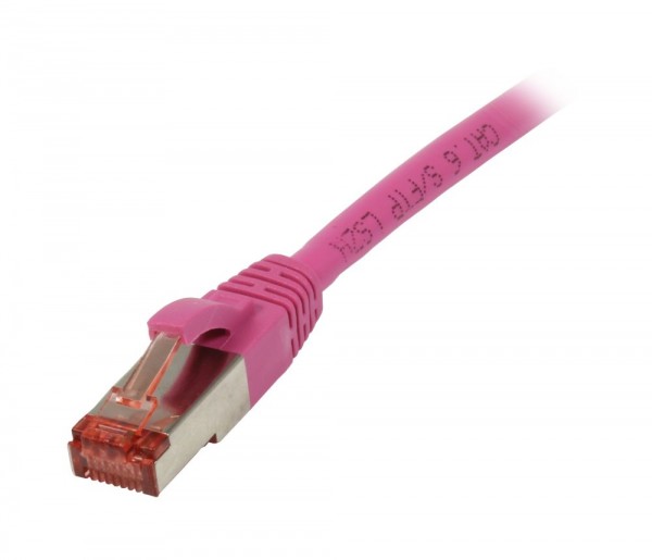 Patchkabel RJ45, CAT6 250Mhz, 0.25m magenta, S-STP(S/FTP),TPE/LSZH(Superflex), Synergy 21,