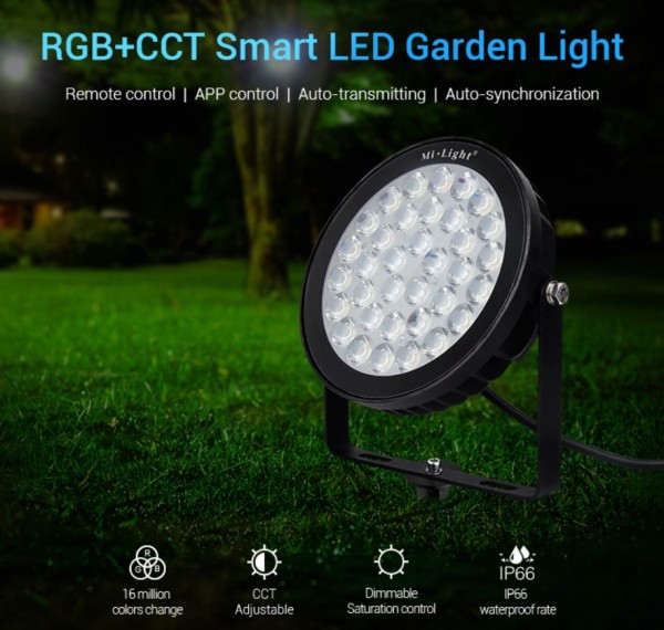 Synergy 21 LED Garten Lampe 25W RGB-WW (RGB-CCT) mit Funk IP66 230V *Milight/Miboxer*