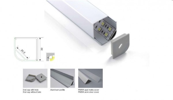 Synergy 21 LED U-Profil 200cm, ALU015-R weiss