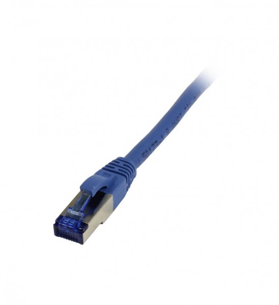 Patchkabel RJ45, CAT6A 500Mhz, 0.25m, blau, S-STP(S/FTP), TPE/LSZH(Superflex), AWG26, Synergy 21