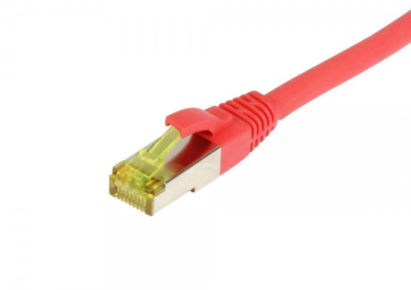 Patchkabel RJ45, CAT6A 500Mhz, 1.5m, rot, S-STP(S/FTP), TPE/LSZH(Ultraflex), AWG26, mit CAT7 Rohkabe