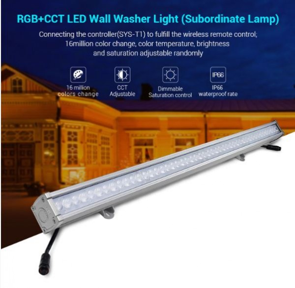 Synergy 21 LED Subordinate Wall Washer 24W RGB-WW (RGB-CCT) IP66 24V *Milight/Miboxer*