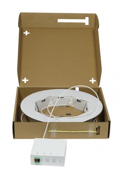 LWL-FTTH Compact Box vorkonfektioniert, 2xLC/APC -&gt; open End, 60m, 9/125u, G.657.A2, 2-Faser, OD=2