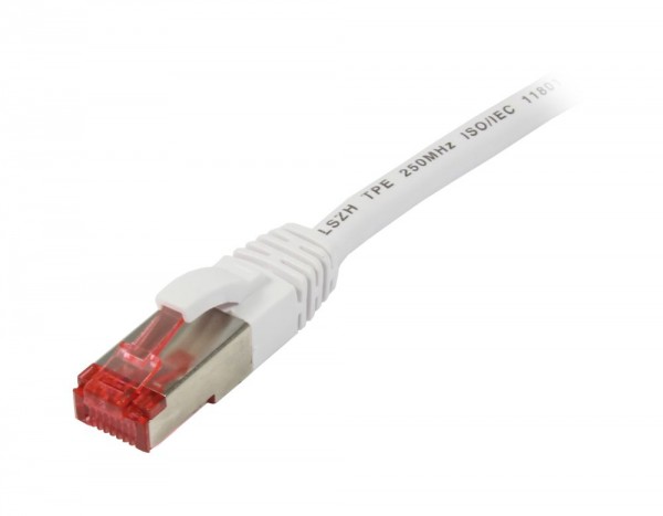 Patchkabel RJ45, CAT6 250Mhz, 0.25m weiss, S-STP(S/FTP),TPE/LSZH(Superflex), Synergy 21,