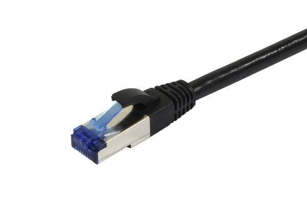 Patchkabel RJ45, CAT6A 500Mhz, 1.5m, schwarz, S-STP(S/FTP), PUR(Superflex), Außen/Outdoor/Industrie,