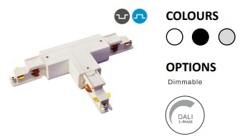 Powergear 3PH T EINSPEISER DALI 3, LINKS 1 ZU LINKS 2 UMSCHALTBAR, Weiß