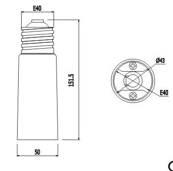 Synergy 21 LED Adapter für LED-Leuchtmittel E40-&gt;E40 lang