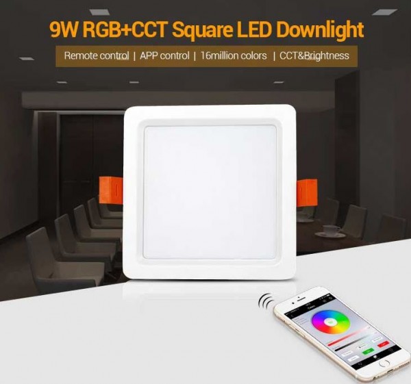 Synergy 21 LED Panel square 9W RGB-WW (RGB-CCT) mit Funk und WLAN *Milight/Miboxer*