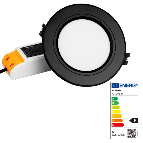 Synergy 21 LED Panel Rund 6W RGB-WW (RGB-CCT) mit Funk und WLAN schwarz *Milight/Miboxer*