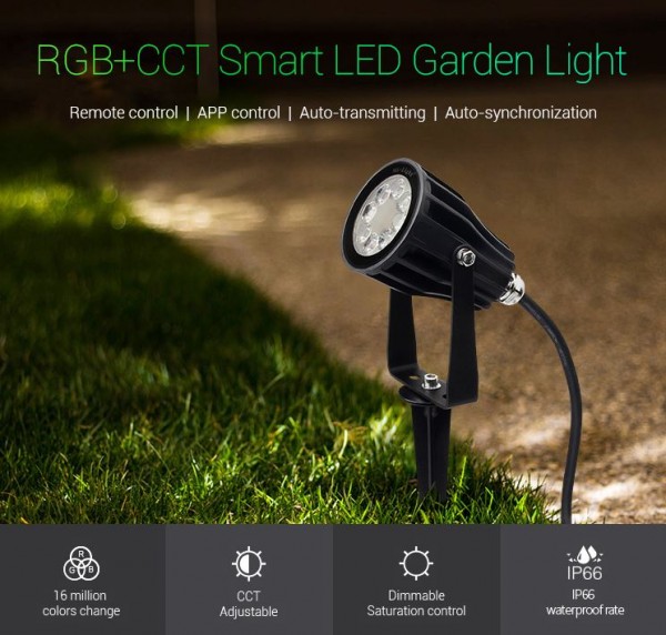 Synergy 21 LED Garten Lampe 6W RGB-WW (RGB-CCT) mit Funk und WLAN IP65 230V *Milight/Miboxer*