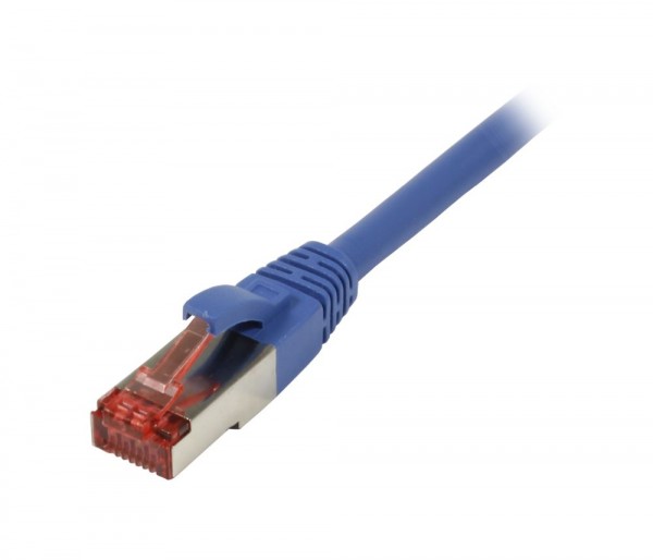 Patchkabel RJ45, CAT6 250Mhz, 0.15m blau, S-STP(S/FTP),TPE/LSZH(Superflex), Synergy 21,