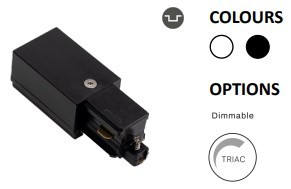 Powergear 3PH EINSPEISER FÜR MINI 1 SCHIENENSYSTM, RECHTS, Weiß