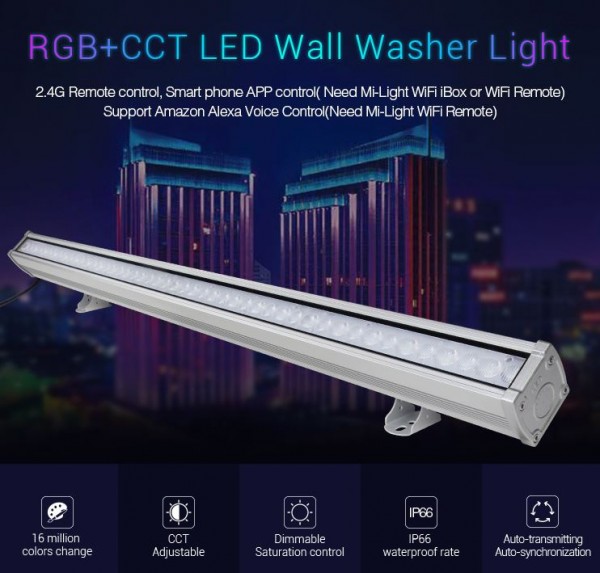 Synergy 21 LED Wallwasher 24W RGB-WW (RGB-CCT) IP66 *Milight/Miboxer*