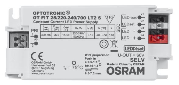 Osram Netzteil - CC Driver 300~700mA, 15~50V